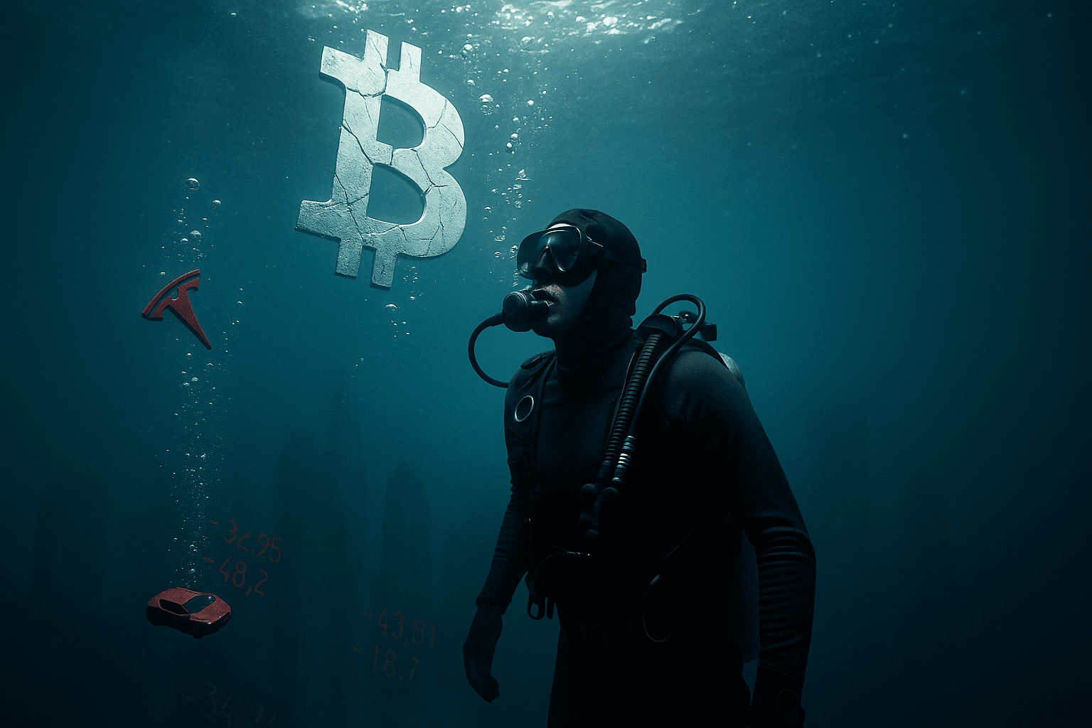 Image de presentation de l'article: BITCOIN sous pression, Tesla décroche, marchés en apnée : Grave ou pas ?